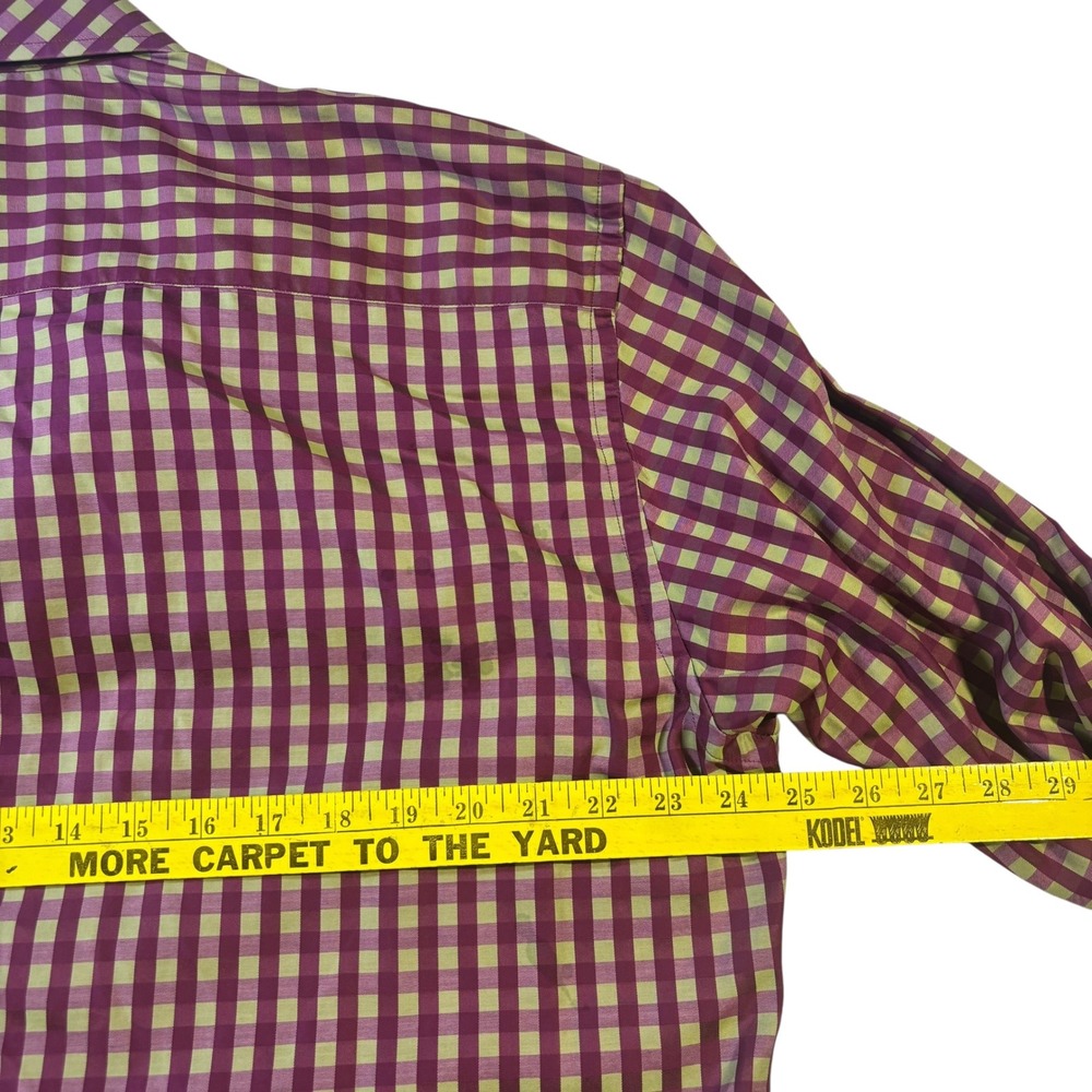 Robert Graham 2XL Button Down Shirt Long Sleeve Gingham Check Purple Yellow - Picture 7 of 10